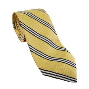 NEW Brooks Brothers Makers Skinny Tie Mens Yellow Blue Striped Silk 2.5/45